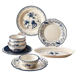 墨色高颜值碗盘碟家用2026新款好看的精致吃饭碗汤碗面碗盘子餐具