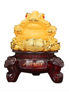 金蟾摆件招财三足金蝉开业礼品店铺收银台公司前台办公室蟾蜍装饰