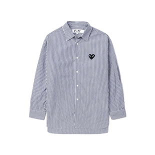 IT CDG PLAY COMME des GARCONS川久保玲情侣款宽松条纹长袖衬衫