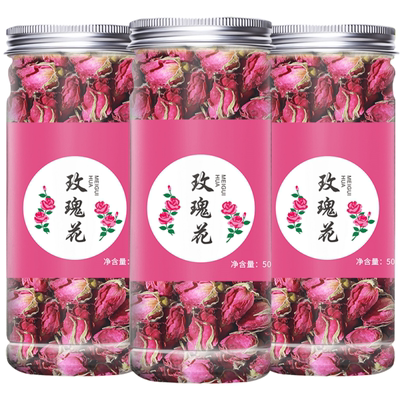 玫瑰花茶平阴干花泡茶干玫瑰花瓣重瓣红玫瑰散装茶包官方旗舰店