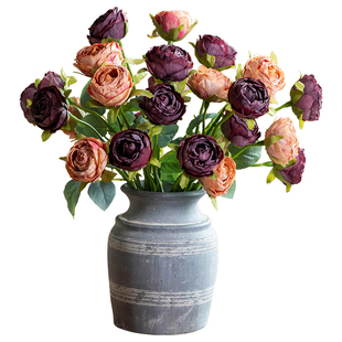 玫瑰仿真高档花干花花束客厅摆设假花装饰场景布置高级仿生花摆件