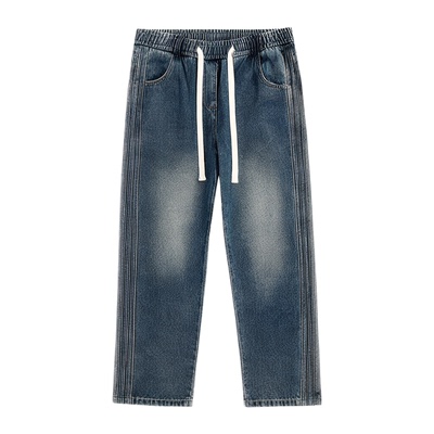 190高个子加长版复古牛仔裤男款