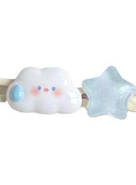 发夹树脂甜美云朵星星长夹