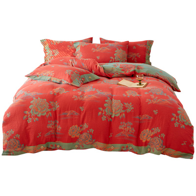 A类纯棉双层纱全棉纱布床单被单