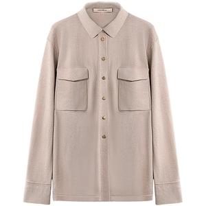 COCOBELLA[32支双股]细闪金葱细针衬衫式针织衫口袋POLO衫MZ3137