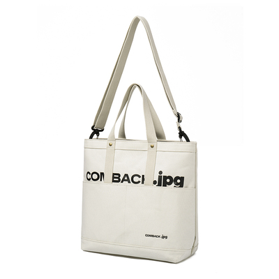 丹宁帆布休闲风单肩复古托特包