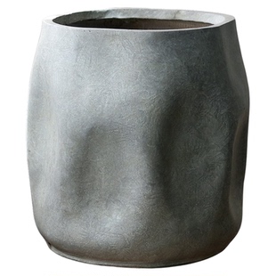 轻奢高级感中古风镁泥花盆龟背竹黑金刚龙血树黄金榕家用大花盆