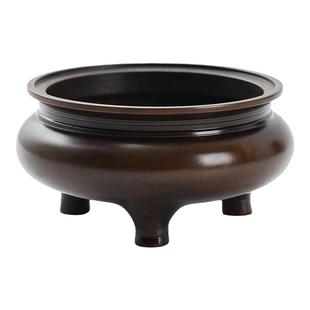 苏工纯铜香炉家用供奉室内香薰炉铜炉线香炉大号全铜宣德炉紫铜色