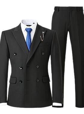 海澜之家戗驳领双排扣礼服套装