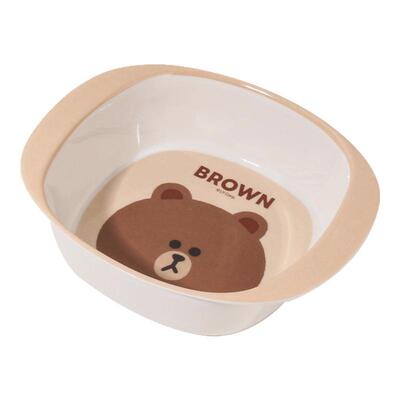 LINEFRIENDS布朗熊可妮兔密胺双耳饭碗儿童餐具男女宝宝防摔家用