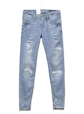 ABLE，JEANS弹修身九分牛仔裤