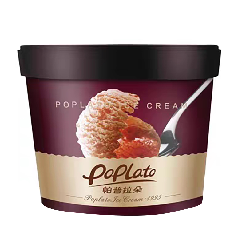 大桶抹茶冰淇淋poplato帕普拉朵草莓曲奇榴莲香草3kg商用桶装雪糕