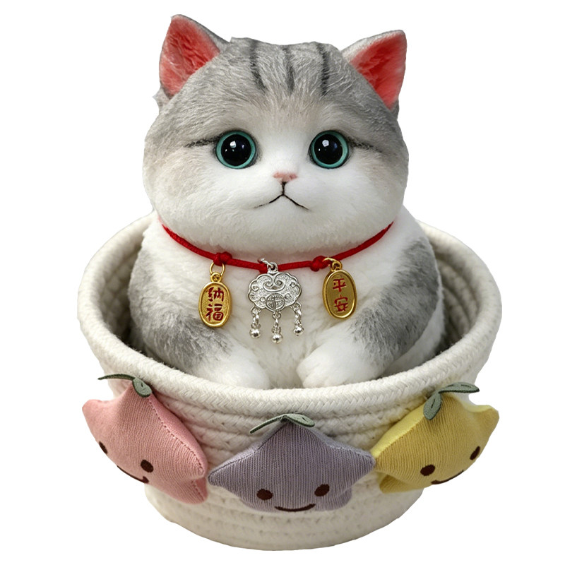 [原创正品]胖猫捏捏送女生生日礼物女孩闺蜜仿真猫咪玩偶儿童摆件