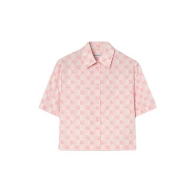 棋盘格印花棉质短款衬衫BURBERRY