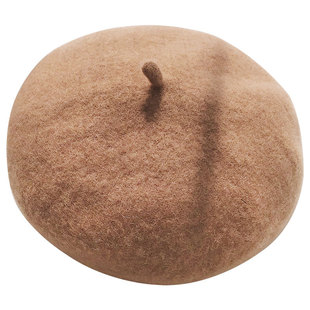 贝雷帽女秋冬季亲子羊毛呢蓓蕾帽韩版小头围百搭复古南瓜画家帽子