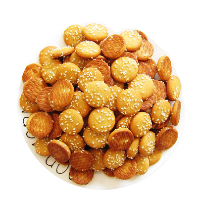 福旗麻球小麻丁奶香芝麻口味儿童小饼干糕点休闲零食10斤整箱