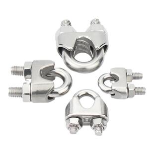 304不锈钢钢丝绳夹头锁扣U型夹钢丝夹轧头卡子线夹钢丝绳卡扣卡头