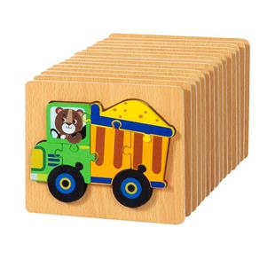 木质3d立体拼图儿童益智力早教拼板玩具幼儿男孩女孩积木2-3-5岁6