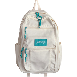 原创设计日韩多口袋简约轻便电脑双肩背包森系百搭学生通勤书包女