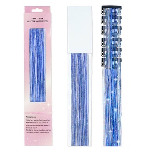 彩色亮丝接发片韩版闪光金线挑染炫彩发丝镭射丝假发片舞台金属丝