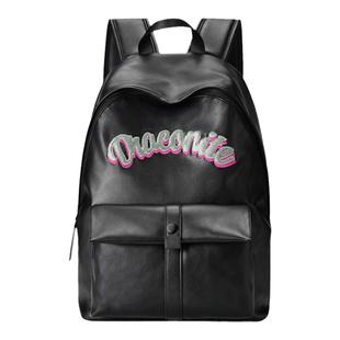 DRACONITE高中生背包女大容量双肩包皮质男大学生书包电脑通勤