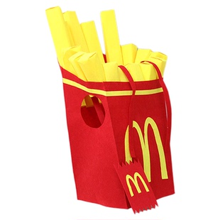 儿童装扮服装搞笑派对男女孩cos万圣节薯条演出服衣服表演麦当劳