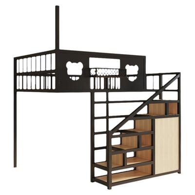 铁艺高架床单上床悬空小户型阁楼吊顶省空间儿童复式卡通高低定制