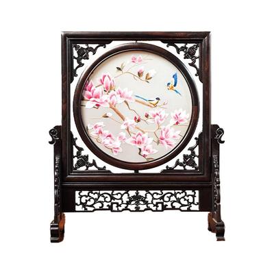 刺绣摆件中式复古苏绣摆台手工双面绣中国特色礼品送老外领导长辈