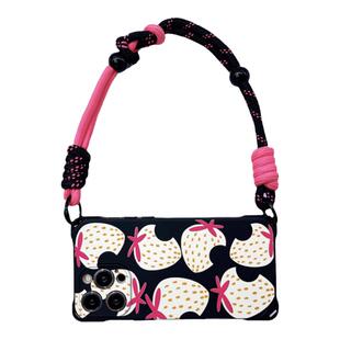 甜酷草莓挂绳手机壳15Promax手拎斜挎适用小米13荣耀华为Pura70Ultra苹果iPhone14plus防摔nova12女mate60pro