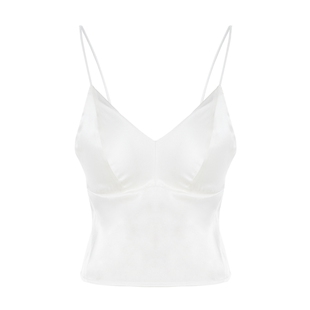 LYNEE 重磅弹力真丝缎极简V领内搭抹胸吊带女夏季新款外穿上衣