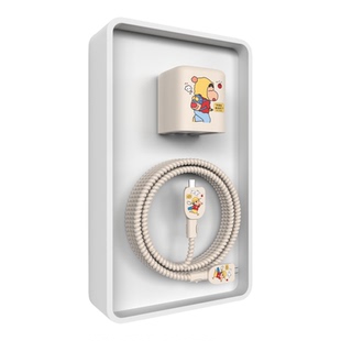 适用于苹果17充电器保护套图拉斯45w小冰块Pro快充头套iPhone17promax数据线保护套苹果17Pro动感小新印花壳