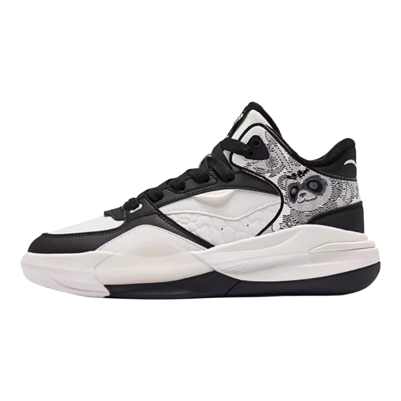 鸿星尔克电池熊猫3V2板鞋冬季高帮革面加绒加厚情侣运动滑板鞋