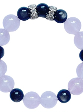 鹿与花园原创马粉银曜石水晶手串