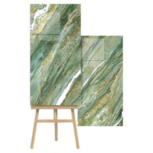 绿色奢石瓷砖600x1200通体大理石客厅地板砖KTV酒店夜店工程砖