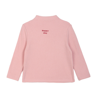 小O宝童装 宝宝柔软打底衫女半高领2025冬季新款女童加绒长袖t恤