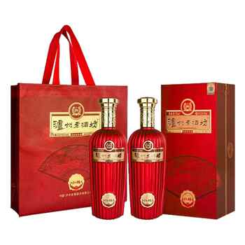 佳节送礼-泸州老酒坊红耀52度500ml*2瓶浓香型白酒礼盒装宴席用酒实付199元到手包邮