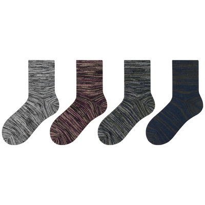 良朴男士花线四季款中筒袜