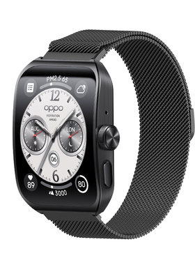 适用于oppowatch4pro手表表带新款米兰磁吸金属腕带watch3pro运动透气sport替换带watch2/1男女通勤时尚表链