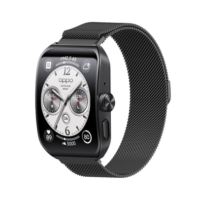 适用于oppowatch4pro手表表带新款米兰磁吸金属腕带watch3pro运动透气sport替换带watch2/1男女通勤时尚表链