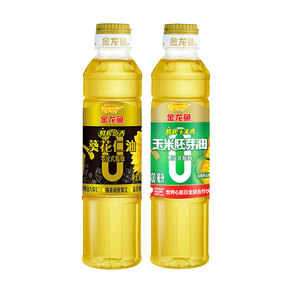 金龙鱼玉米胚芽油400ML+鲜榨原香葵花仁油400mL 小瓶食用油组合