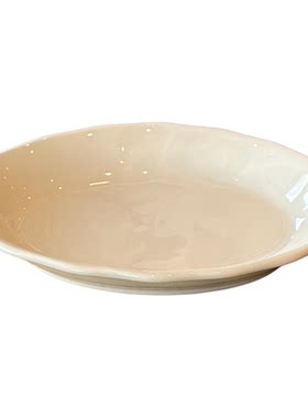 乳白陶瓷椭圆牛排盘ins风