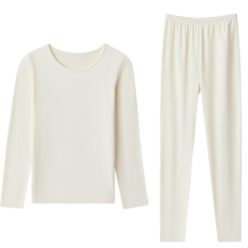 红豆绒棉花糖H1内衣男女士薄款磨毛秋衣秋裤色纺A类打底保暖套装