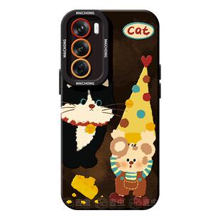 适用opporeno15手机壳女款reno14pro+保护套13全包pro硅胶8防摔reno7se磨砂oppo软壳10/11卡通小猫12可爱外壳