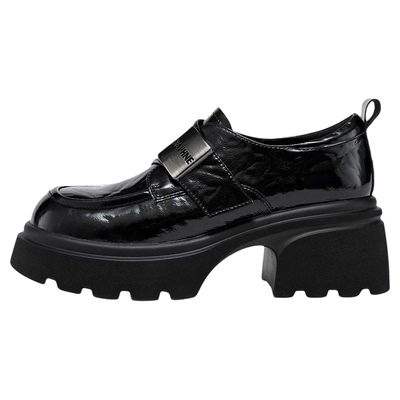 达芙妮厚底乐福鞋女英伦风小皮鞋