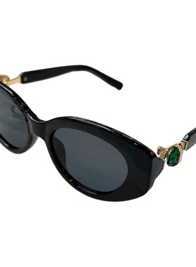 新款韩版网红风椭圆镶钻太阳眼镜