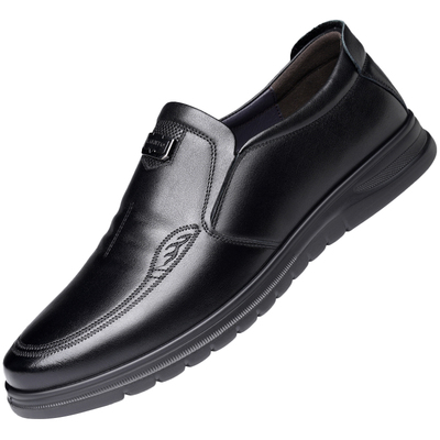 老人头休闲皮鞋男商务爸爸鞋真皮