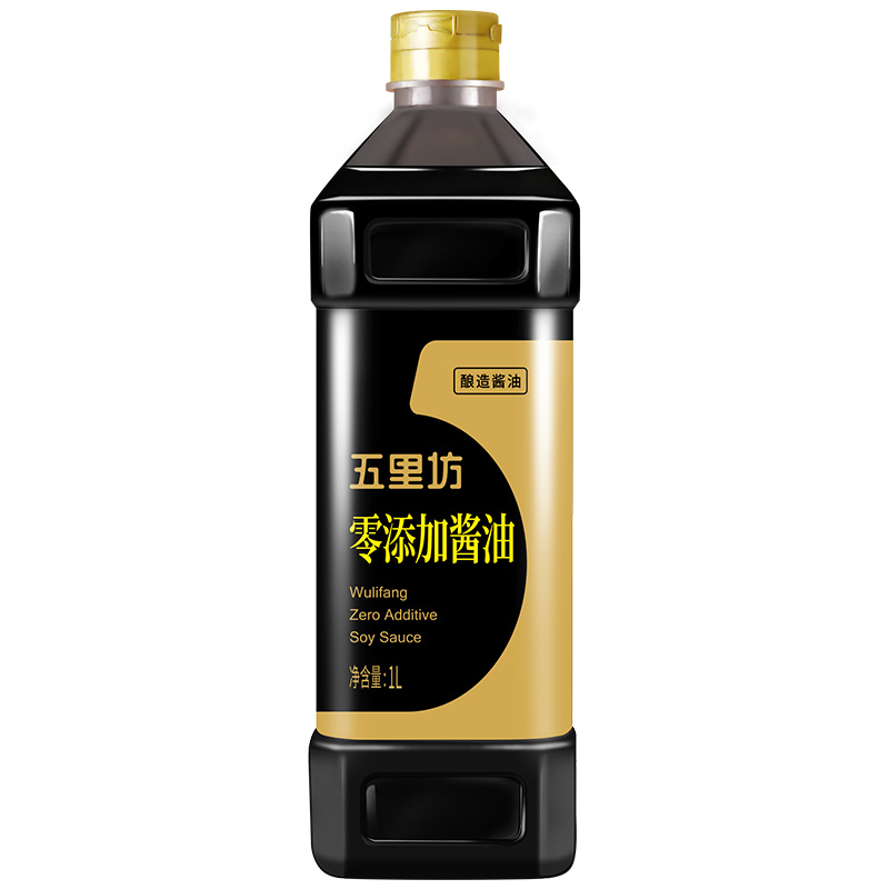 五里坊零添加酱油1L粮食酿造生抽凉拌点蘸炒菜味鲜不含添加剂