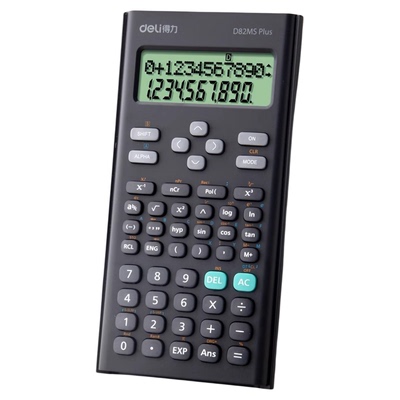 【考试推荐】得力科学函数计算器D82MS Plus大屏双行数显大按键多功能学生初高中考试办公财务会计专用计算器