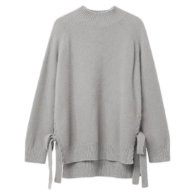 宽松简约半高领毛衣羊毛针织衫