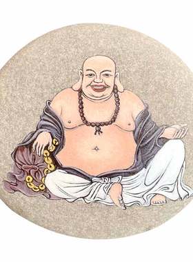 石头摆件中式办公室纯手绘